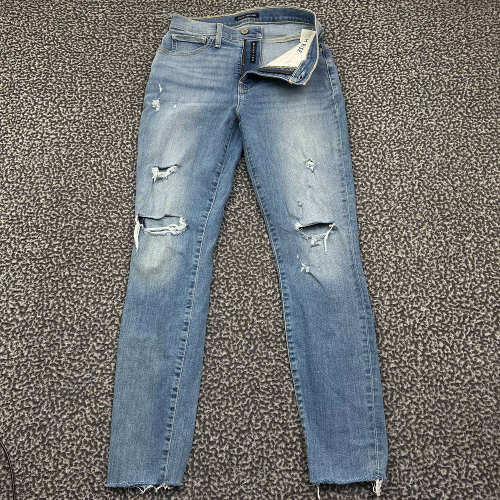 Lucky Brand Jeans Women 6 Blue Faded Skinny Denim Pantsโ Distressed 28x28